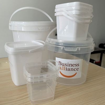 Customizable Square Plastic Bucket 500ml 1L 2L 3L 5L with Square Container Option