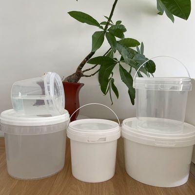 Polypropylene Buckets 2 Liter Transparent Plastic Pail with Buckets Lid and Handle