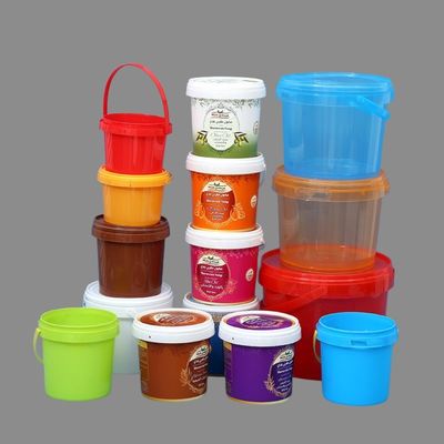 Polypropylene Buckets 2 Liter Transparent Plastic Pail with Buckets Lid and Handle