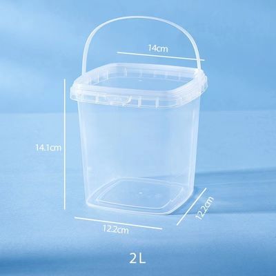LOGO Printed Square PP Plastic Pail Mini Bucket for Buckets Lids and Handles