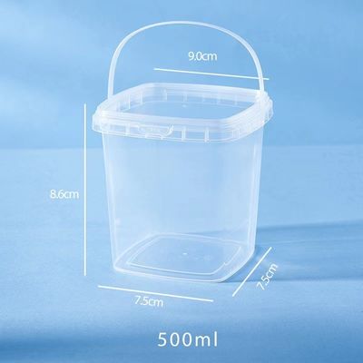 LOGO Printed Square PP Plastic Pail Mini Bucket for Buckets Lids and Handles