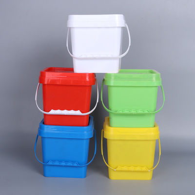 2L/4L/5L/8L/10L/15L/18L PP Container Plastic Pail 5 Gallon Square Bucket with Lid