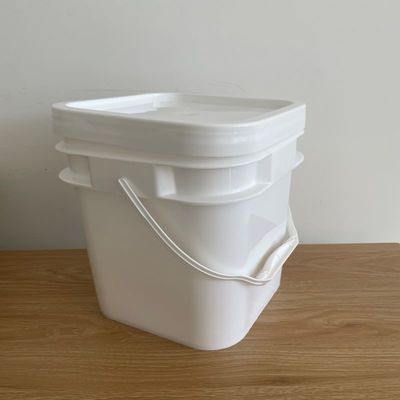 10L Bucket Square Shape Plastic Bucket with Printed Buckets Lid Handle Accessories