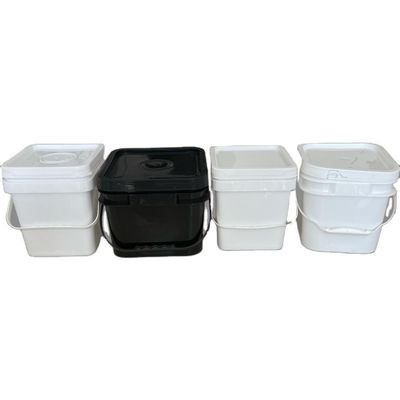 1-25L Square Color and White Food Grade Plastic Bucket Container for Customization