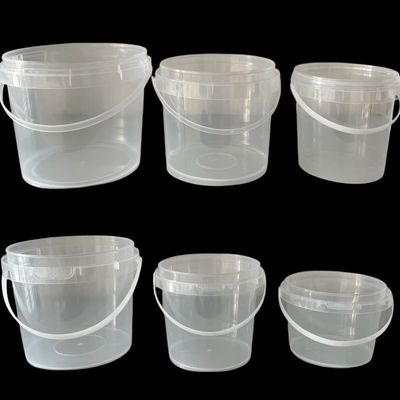 Recycle Custom Clear Round Packaging Container Bucket with Lid
