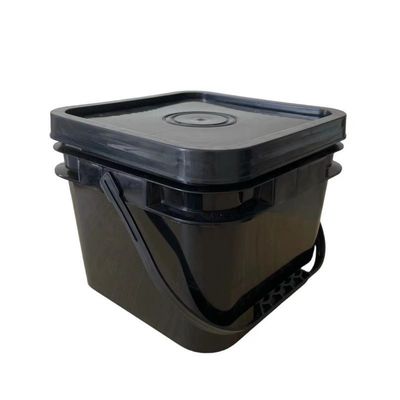 Tool 2 Gallon Square Plastic Bucket Tubs Container with Tamper Evident Lids GAP/ISO/FDA Certified