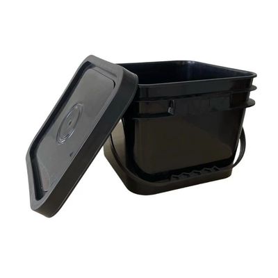 Tool 2 Gallon Square Plastic Bucket Tubs Container with Tamper Evident Lids GAP/ISO/FDA Certified