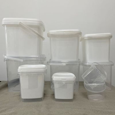 Keep Your Tools Neatly Stored with This Square Clear Plastic Pail and Sealed Lid