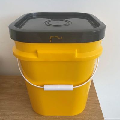 Custom Logo Printed Square Plastic Pail Durable Container for Industrial Applications