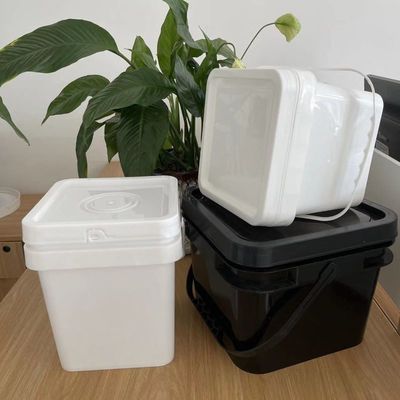Custom Logo Printed Square Plastic Pail Durable Container for Industrial Applications