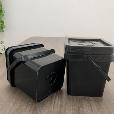 5L Square Plastic Bucket Pail Customizable and Recyclable for Seed Packaging