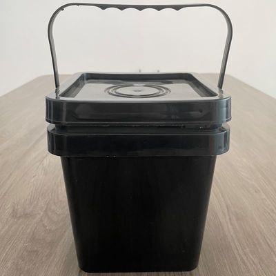 5L Square Plastic Bucket with Yellow Color and Durable 1.0-2.5MM Walls