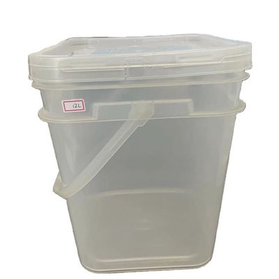Square PP Plastic Pail Container 8L Color or White Printing Silk Screen/Heat Transfer/IML