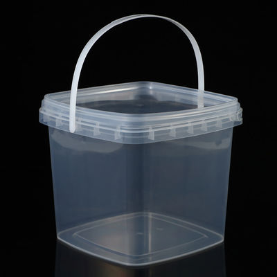 Square 2L 3L 5L 8L 10L Clear Plastic Bucket with Easy Open and Close Lid Customize Round