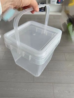 Square 2L 3L 5L 8L 10L Clear Plastic Bucket with Easy Open and Close Lid Customize Round