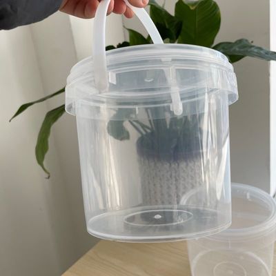 Food Grade White Plastic Bucket with Lid 1lt 2lt 3lt 4lt 5lt Bucket PP Type