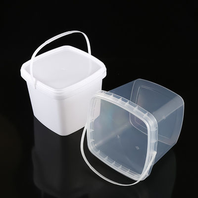 Square 2L 3L 5L 8L 10L Clear Plastic Bucket with Easy Open and Close Lid Customize Round