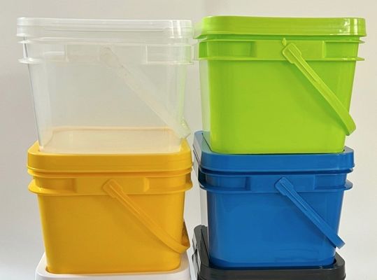 Square 2L 3L 5L 8L 10L Clear Plastic Bucket with Easy Open and Close Lid Customize Round