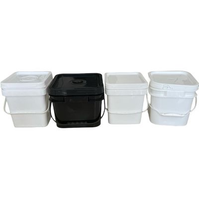 Recycle Square Plastic Container with Bucket Lid Versatile Printing and Durable Design