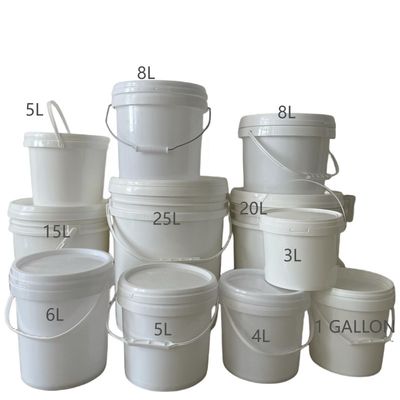 Custom 1L 2L 3L 4L 5L 6L 7L 8L 10L Round Plastic Buckets Pail With Handle and Lid