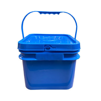 Square Shape HDPE 4L 5L 8L Plastic Pail Square Plastic Bucket with Lid and Handle