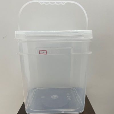 Square Shape HDPE 4L 5L 8L Plastic Pail Square Plastic Bucket with Lid and Handle