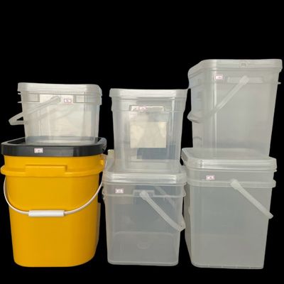 Tamper Evident Lid Plastic Bucket for Biscuit Candy 4L 5L 6L Durable Square Pail