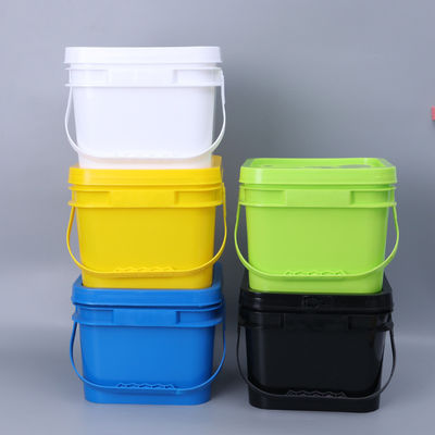 Square 2 Gallon Plastic Pail with 8 Liter Capacity and GAP/ISO/FDA Certification