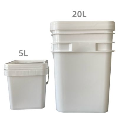 Blue 20 KG Square Pail with Lid and Handle Space-Saving Coffee Bean Storage Solution