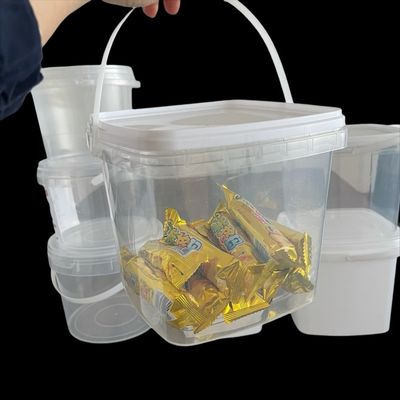 Square Seed Storage Bucket with Transparent Design and Convenient Lid Handle