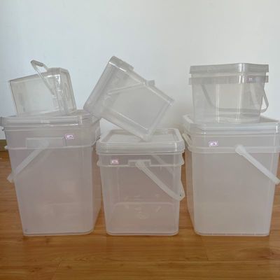 Square Seed Storage Bucket with Transparent Design and Convenient Lid Handle
