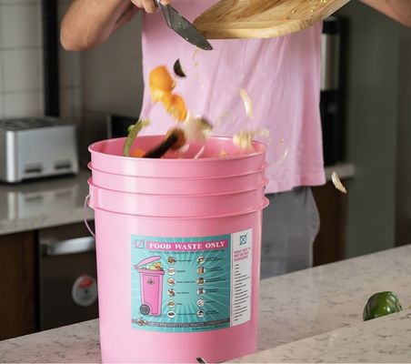 20L White Composting Container with Plastic Bucket and Industrial Lid