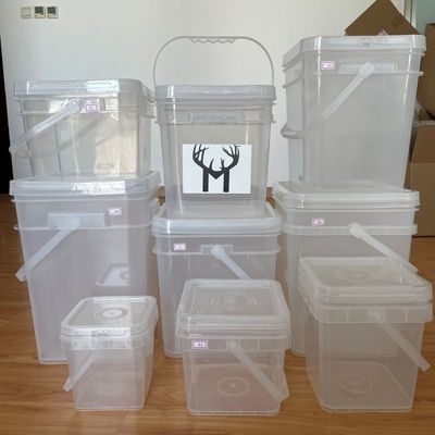 1.0-2.5 MM Thickness Square Plastic Pail Custom LOGO Printed for Pet Food Packaging