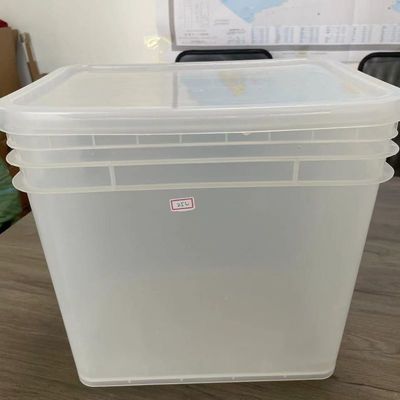 Flat Bucket Lid Transparent Square Pail 7 Gallon Plastic Pail Certificate GAP/ISO/FDA