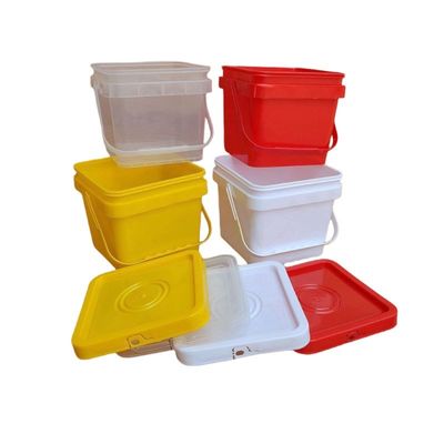 2L 4L 5L 10L Square Plastic Buckets With Lid And Handle Custom Color Printing Logo