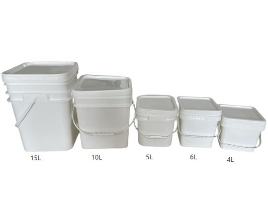 2L 4L 5L 10L Square Plastic Buckets With Lid And Handle Custom Color Printing Logo