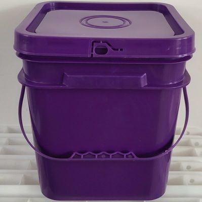 Clear and White Round Plastic Bucket pail With Handle Custom Color Printing Logo