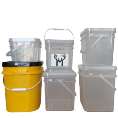 Custom1 2 gallon 4gallon 5 gallon 6 gallon clear square seed plastic pail Customize YES