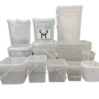 Custom1 2 gallon 4gallon 5 gallon 6 gallon clear square seed plastic pail Customize YES