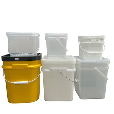 Clear Square Plastic Pail with Lid Durable and Certified 1-25L Capacity