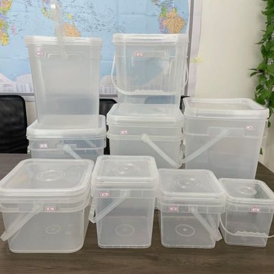 3L 4L 5L 6L 8L 10L 20L Transparent Square Plastic Pail Plastic Bucket with Lid Material