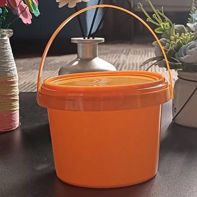 Pet Food Preservation and Organization 2L Round Plastic Bucket Container with Airtight Lid