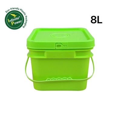 Tamper Proof Square Plastic Buckets with Lid and Handle Custom Color Printing Logo