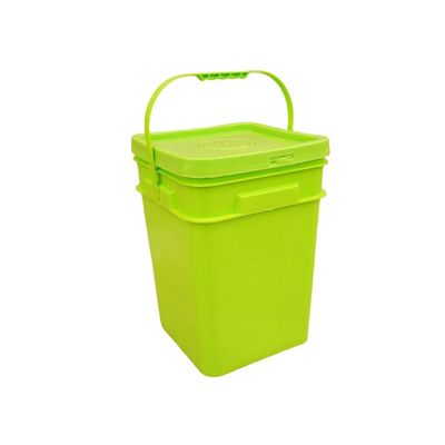 Tamper Proof Square Plastic Buckets with Lid and Handle Custom Color Printing Logo