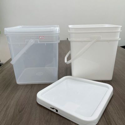 Biscuits Container 15L Square Plastic Bucket with HDPE Material and Printed Design