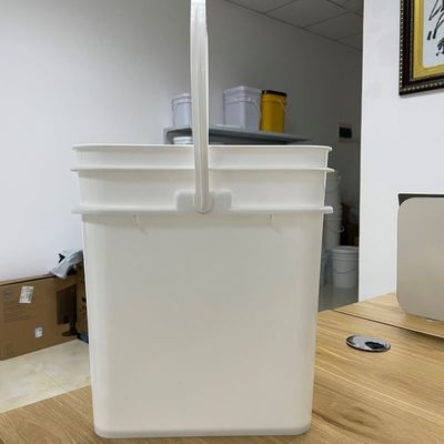 Biscuits Container 15L Square Plastic Bucket with HDPE Material and Printed Design
