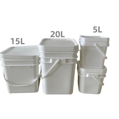 Square Plastic Bucket for Drink Packaging Full Sizes 5L 15L Thickness 1.0 to 2.5 MM