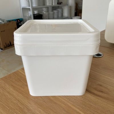 Industrial 4L Square Plastic Pail with Printed 1 Gallon Plastic Bucket IML Printing