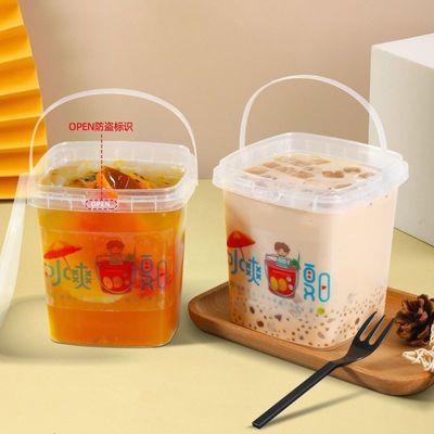 Customize Your Packaging with LOGO Printed Square Plastic Bucket and Round Shape