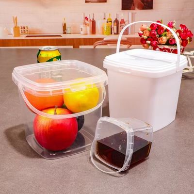 Round Square Bucket with Printed Lid Thickness 1.0 to 2.5 MM Polypropylene Plastic Pail